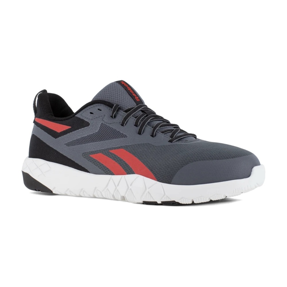 Reebok Work Men's Flexagon Force XL Composite Toe Athletic Work Shoe Grey/Red